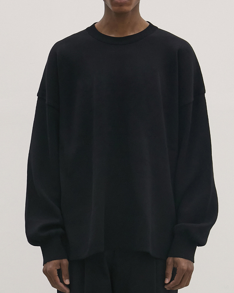 WASHABLE OVERFIT PULLOVER [BLACK]
